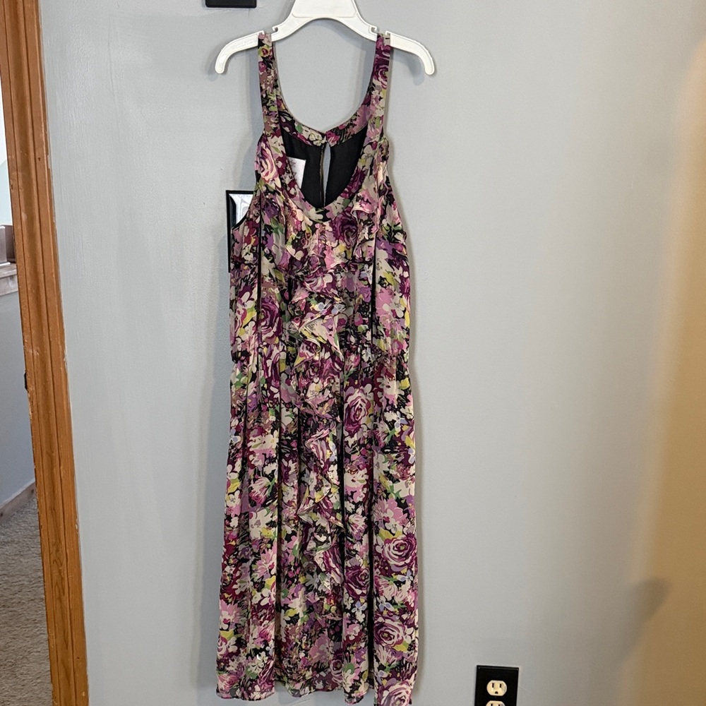 Jessica Simpson Floral Midi Dress - Purple and Green